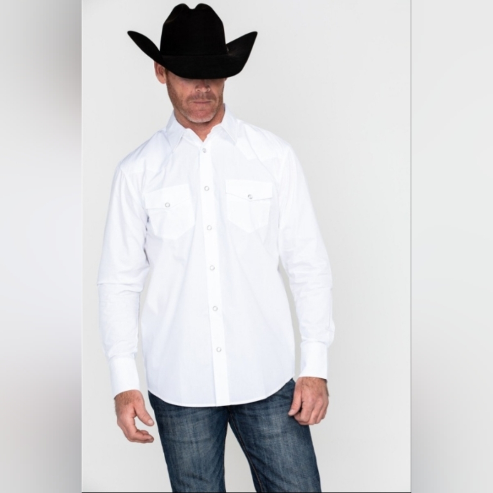 GIBSON MEN'S SOLID LONG SLEEVE PEARL SNAP WESTERN SHIRT